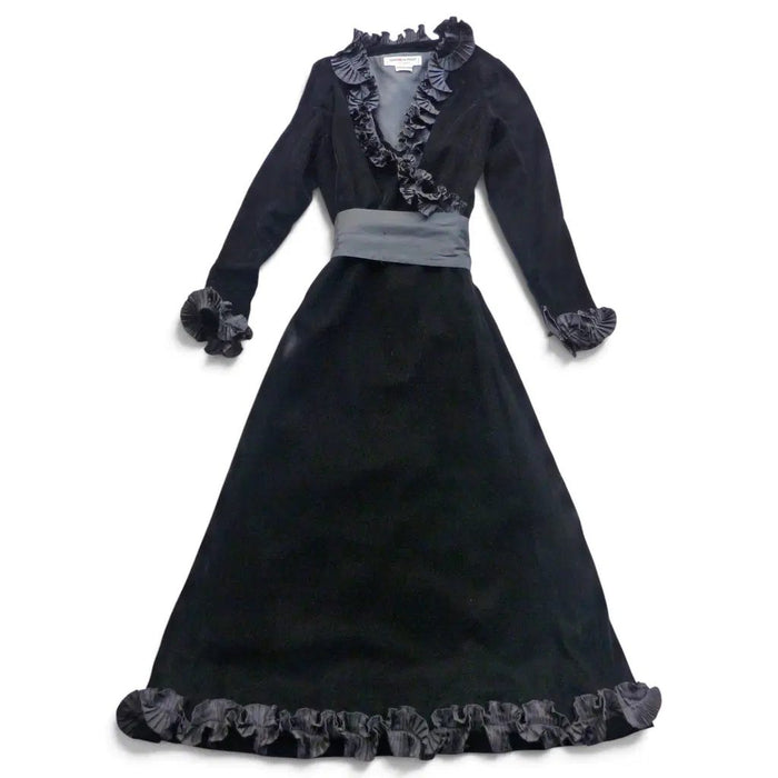 Robe longue Yves Saint Laurent Rive Gauche 1978 velours & volants 36/38