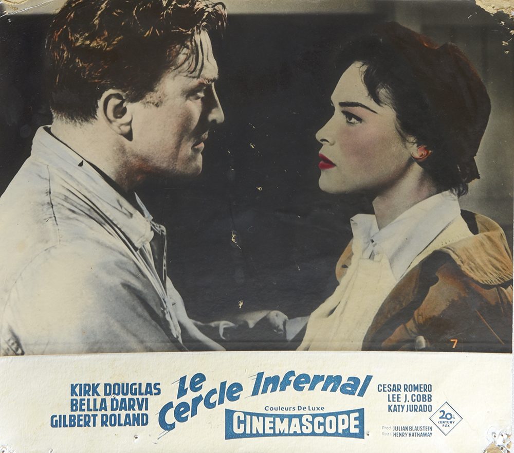 5 affiches anciennes cinéma sur carton 29 cm 23 cm de 1954 à 1969