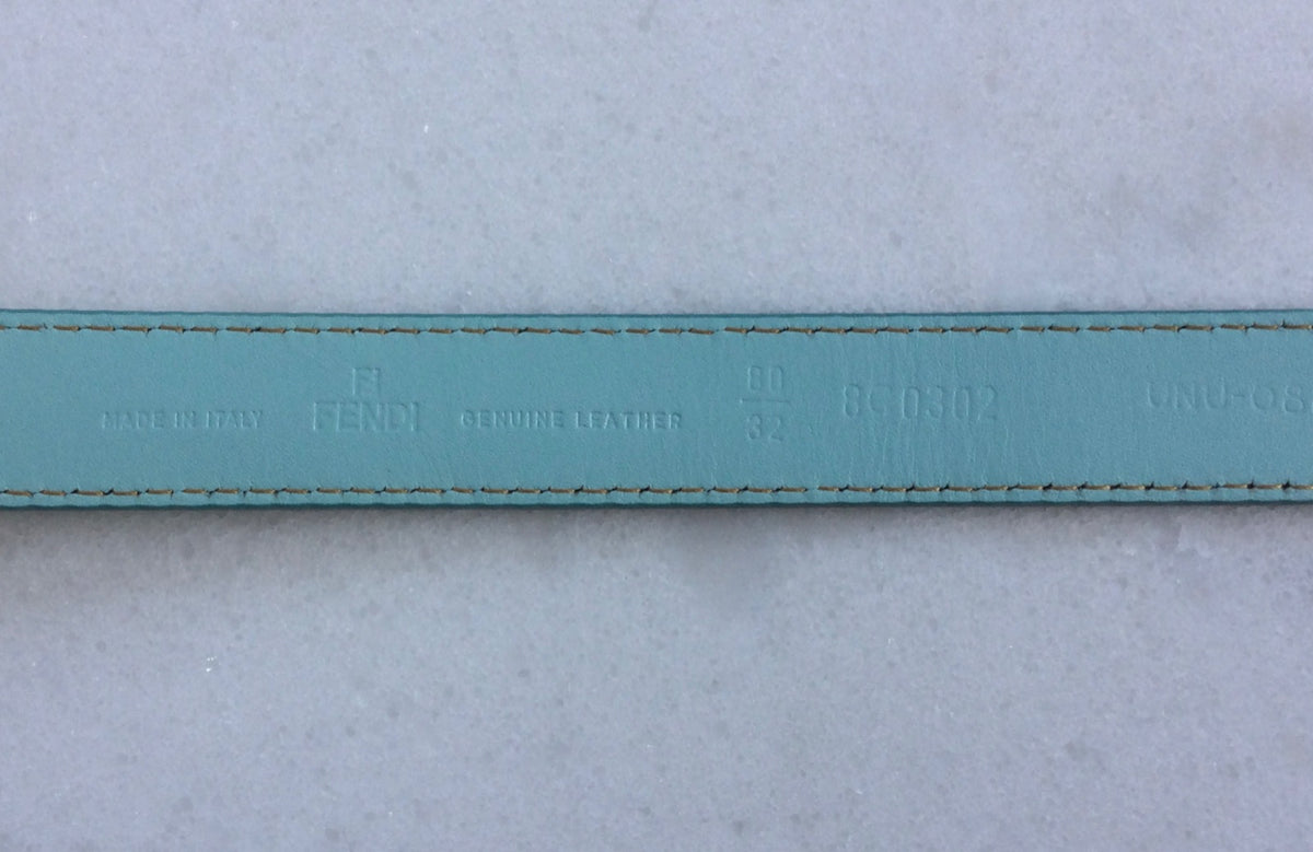 Ceinture en cuir vert/turquoise
