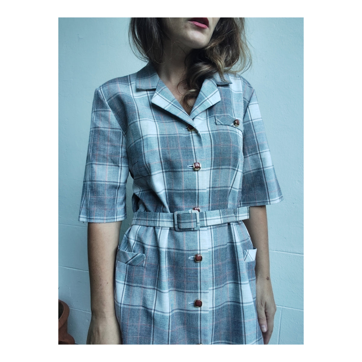 Robe chemise tartan