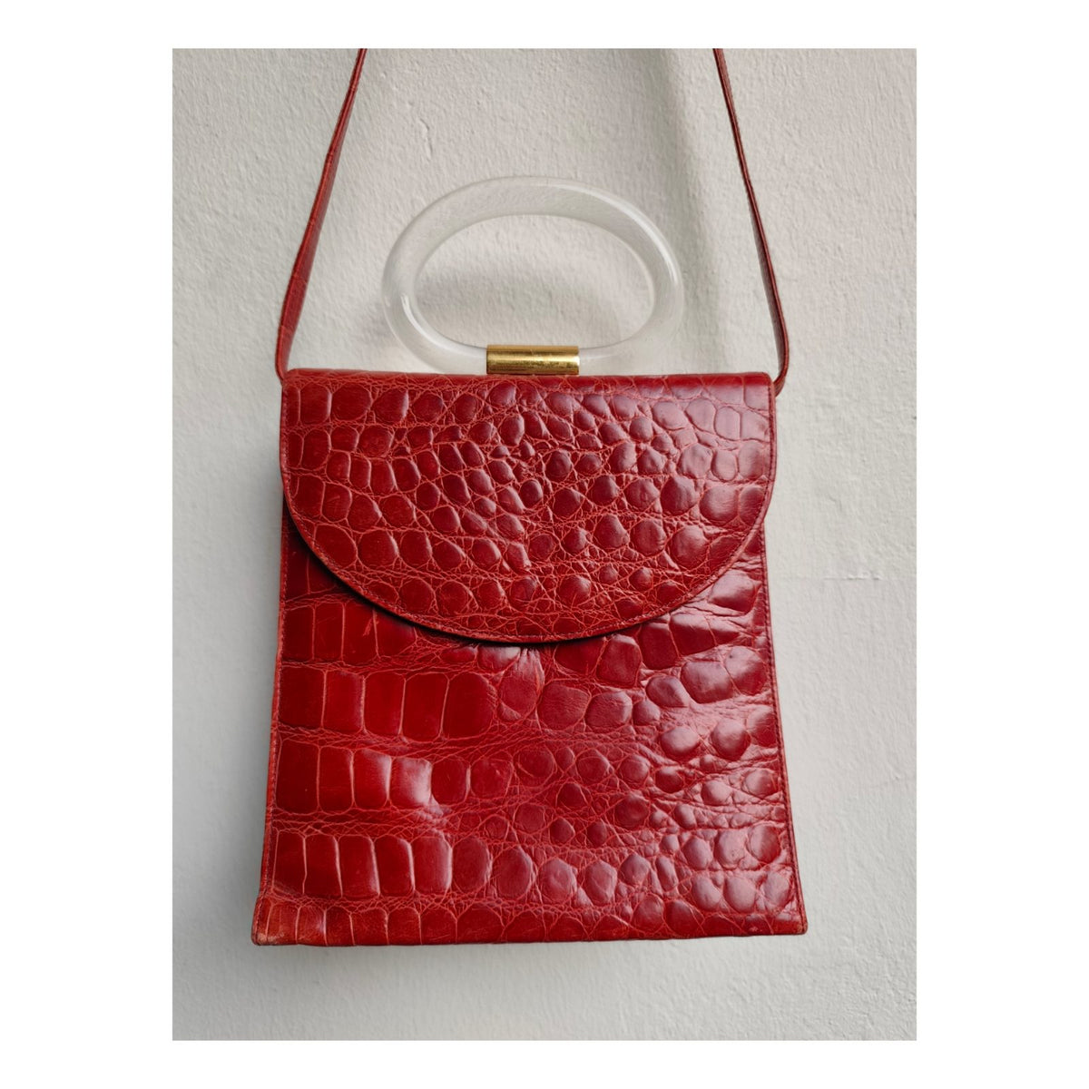 Sac en cuir imitation croco Jean Louis Scherrer