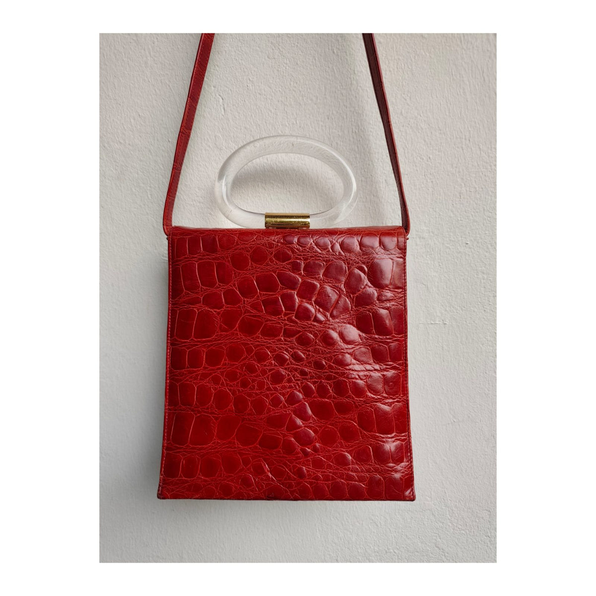 Sac en cuir imitation croco Jean Louis Scherrer
