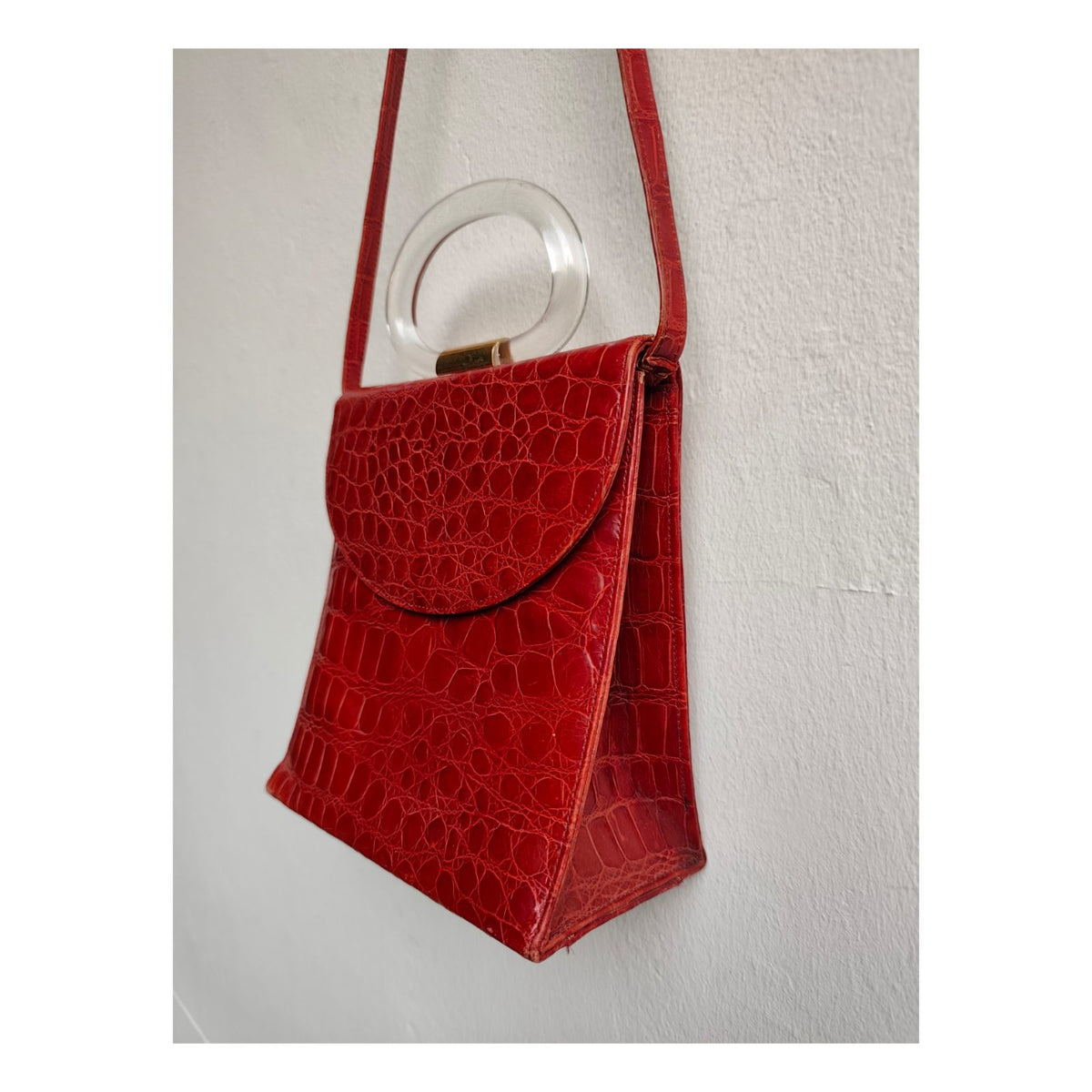 Sac en cuir imitation croco Jean Louis Scherrer