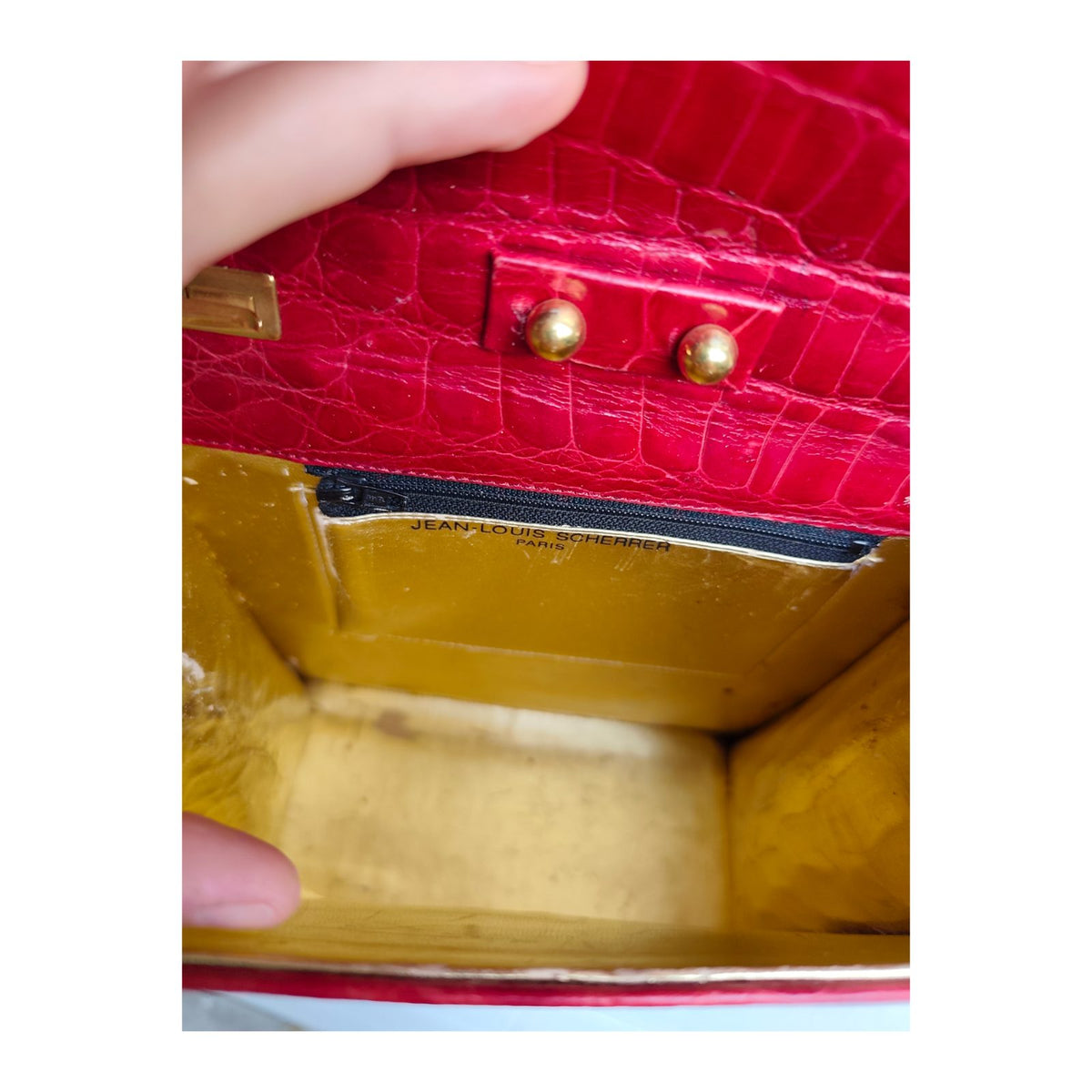 Sac en cuir imitation croco Jean Louis Scherrer