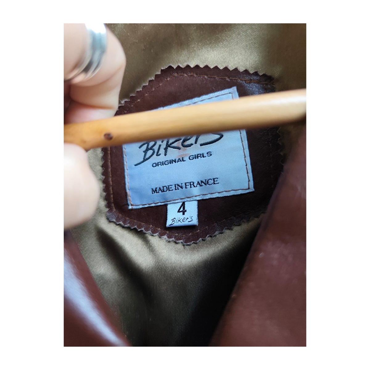 Veste en cuir marron vintage 70's