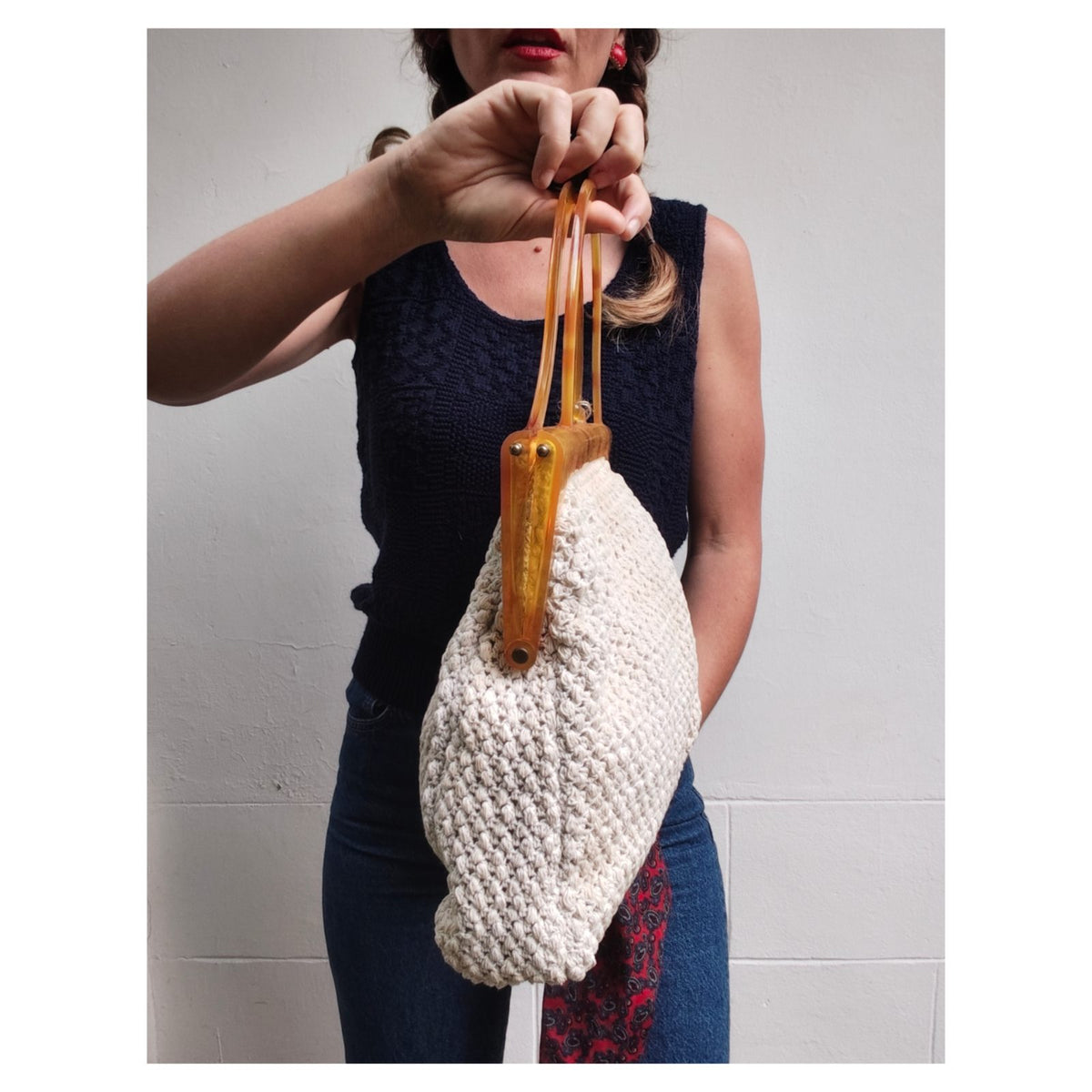 Sac en crochet et fermoir imitation écailles de tortue