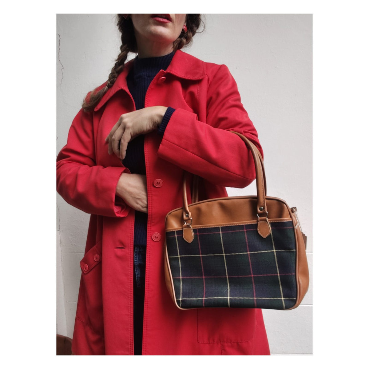 Sac à main imprimé tartan