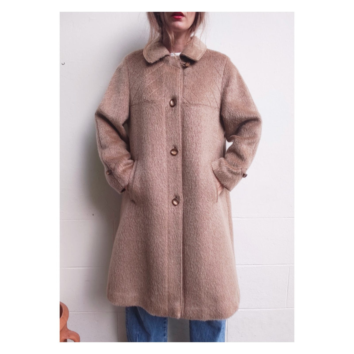 Manteau long en laine de lama