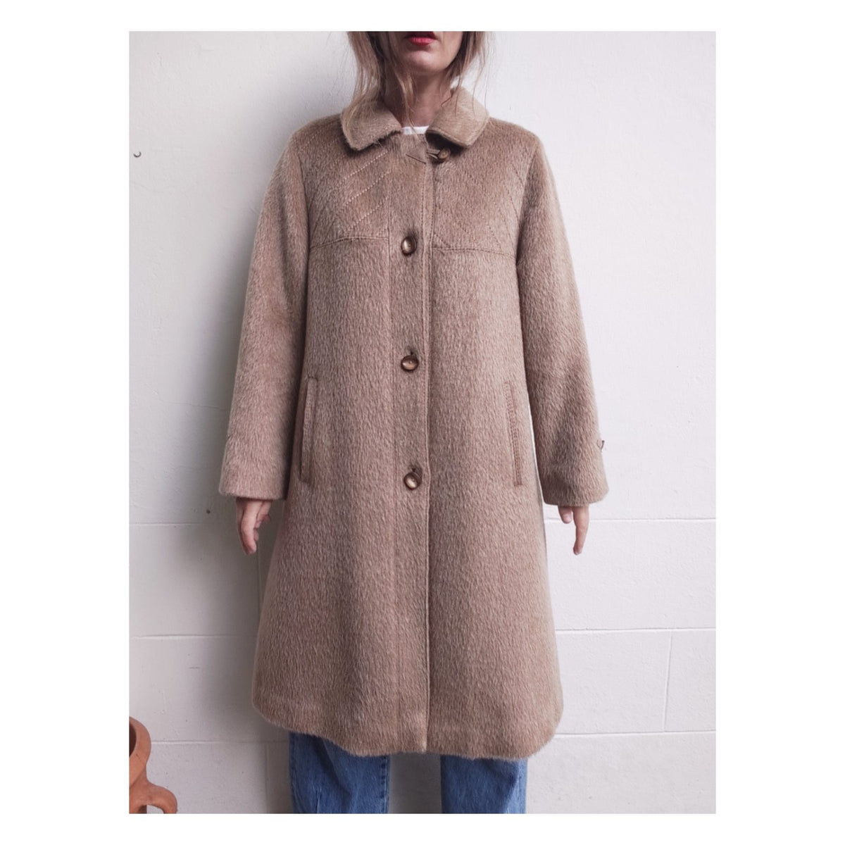 Manteau long en laine de lama