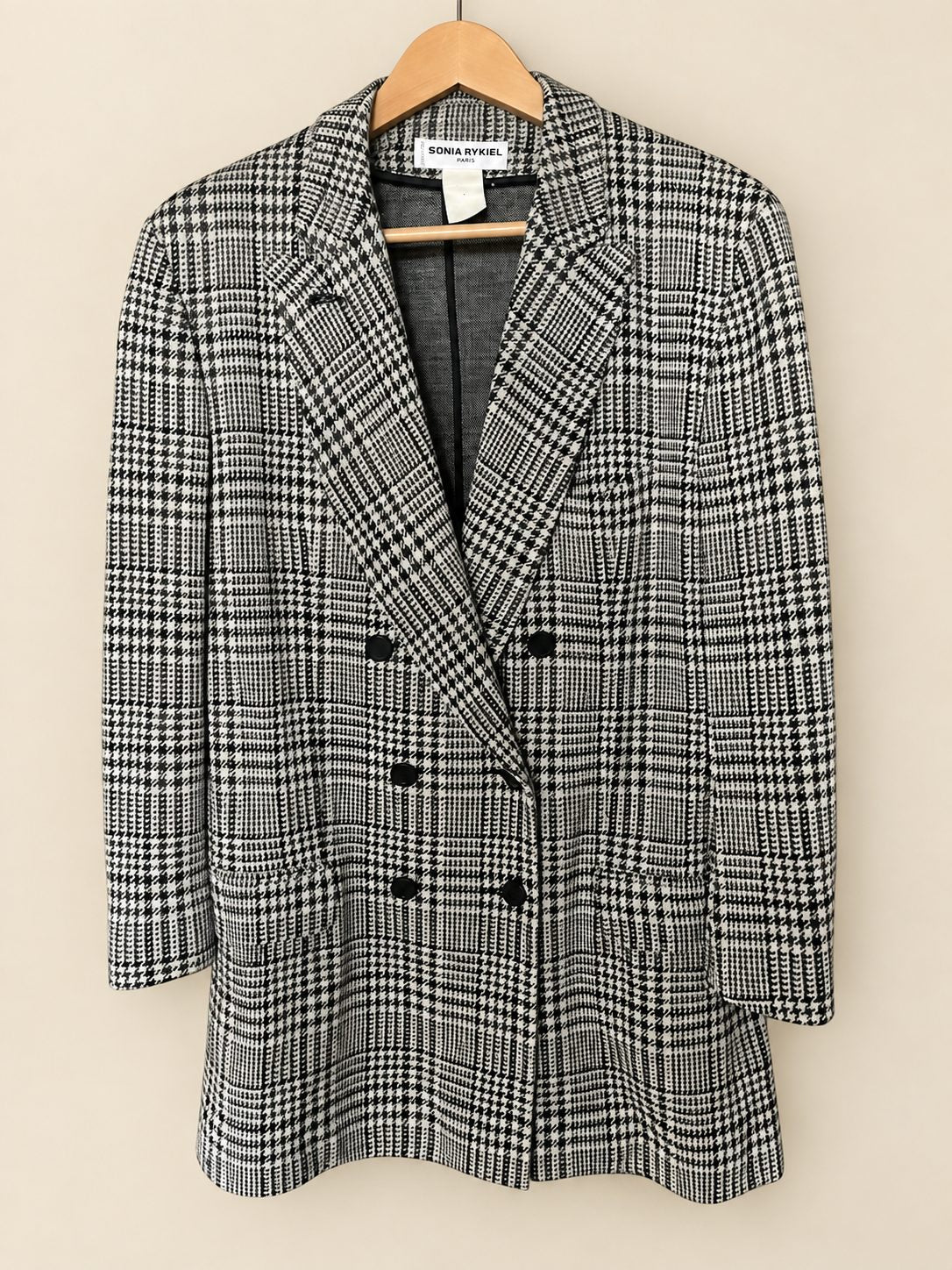 veste carreau prince de galles  en maille jaquard