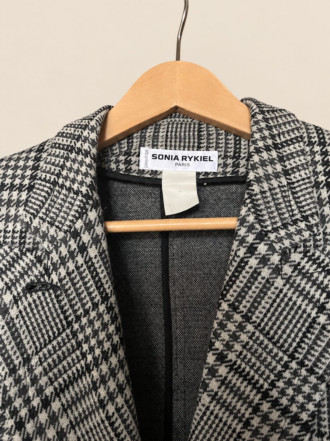 veste carreau prince de galles  en maille jaquard