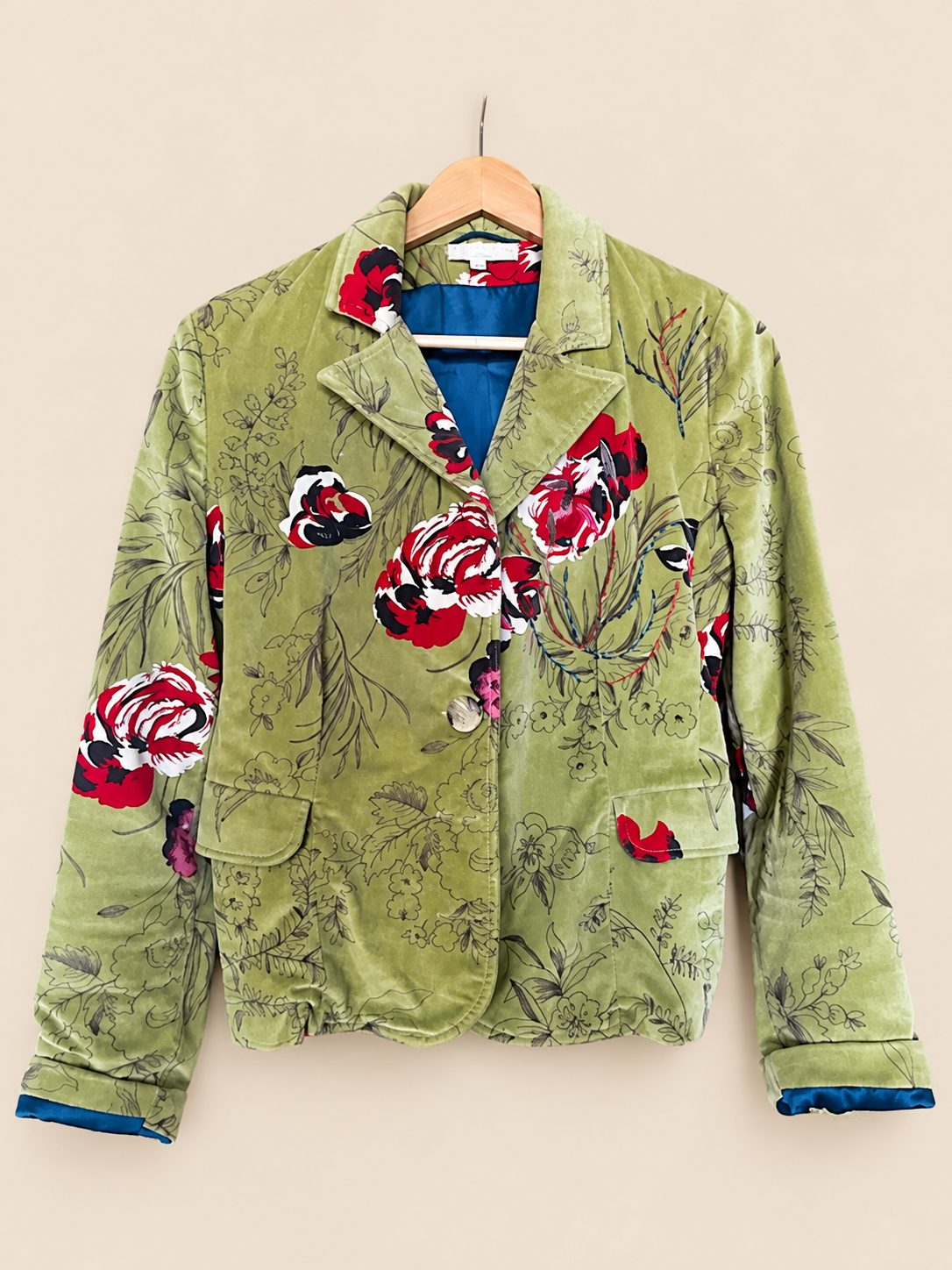 veste velours brodée