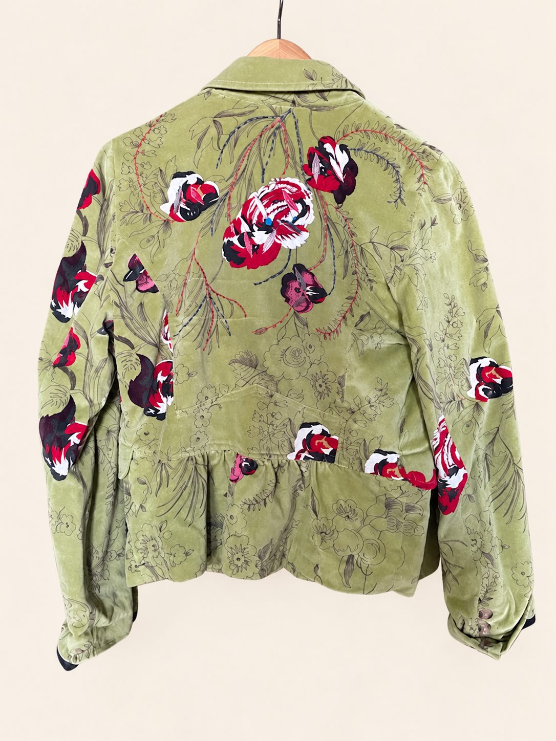 veste velours brodée