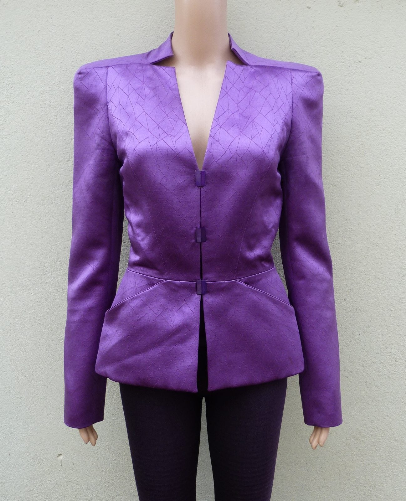 veste vintage 80 Thierry Mugler les infernales soie violette 36