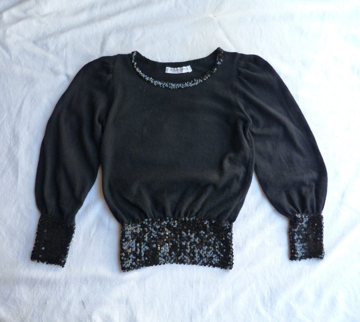 Pull Archive Yves Saint Laurent Tricot vintage 80s laine angora à sequins 38/m