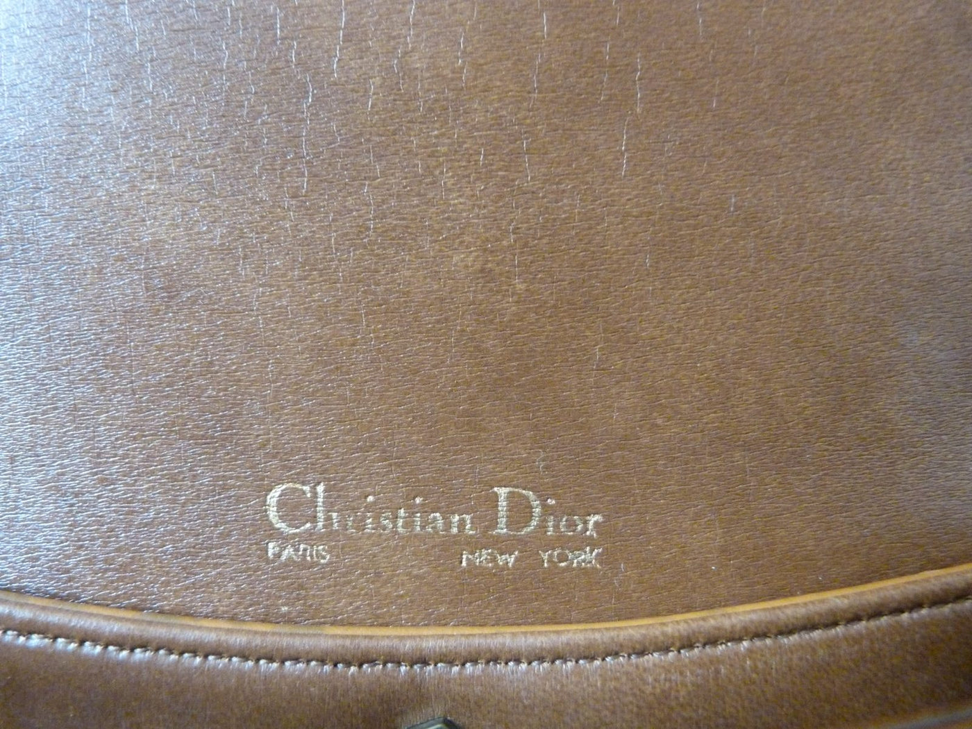 Sac à main Christian Dior vintage 70/80 Cuir Camel & Toile Oblique