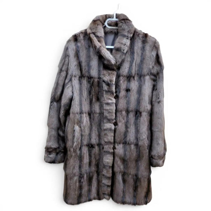 manteau fourrure vintage 70s reversible t 40/L