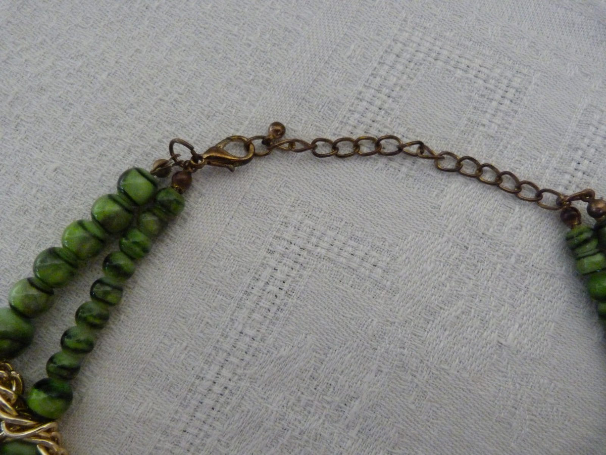 sublime collier plastron vintage années 50/60 véritable pâte de verre Atisanale