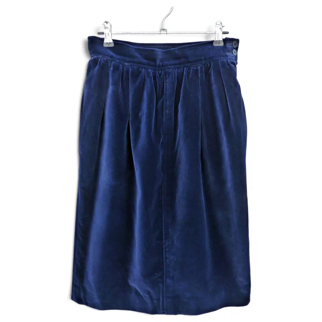 jupe midi 70/80 Yves Saint Laurent rive gauche velours bleu nuit 34/36
