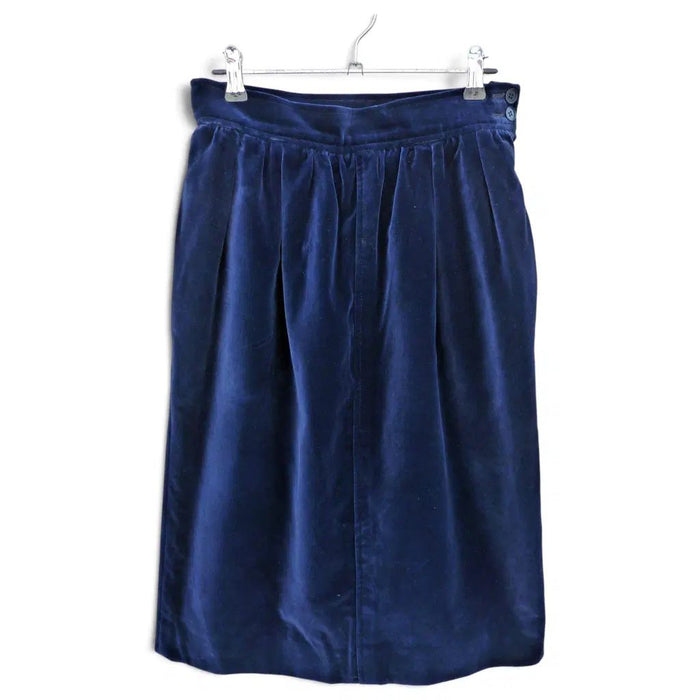 jupe midi 70/80 Yves Saint Laurent rive gauche velours bleu nuit 34/36