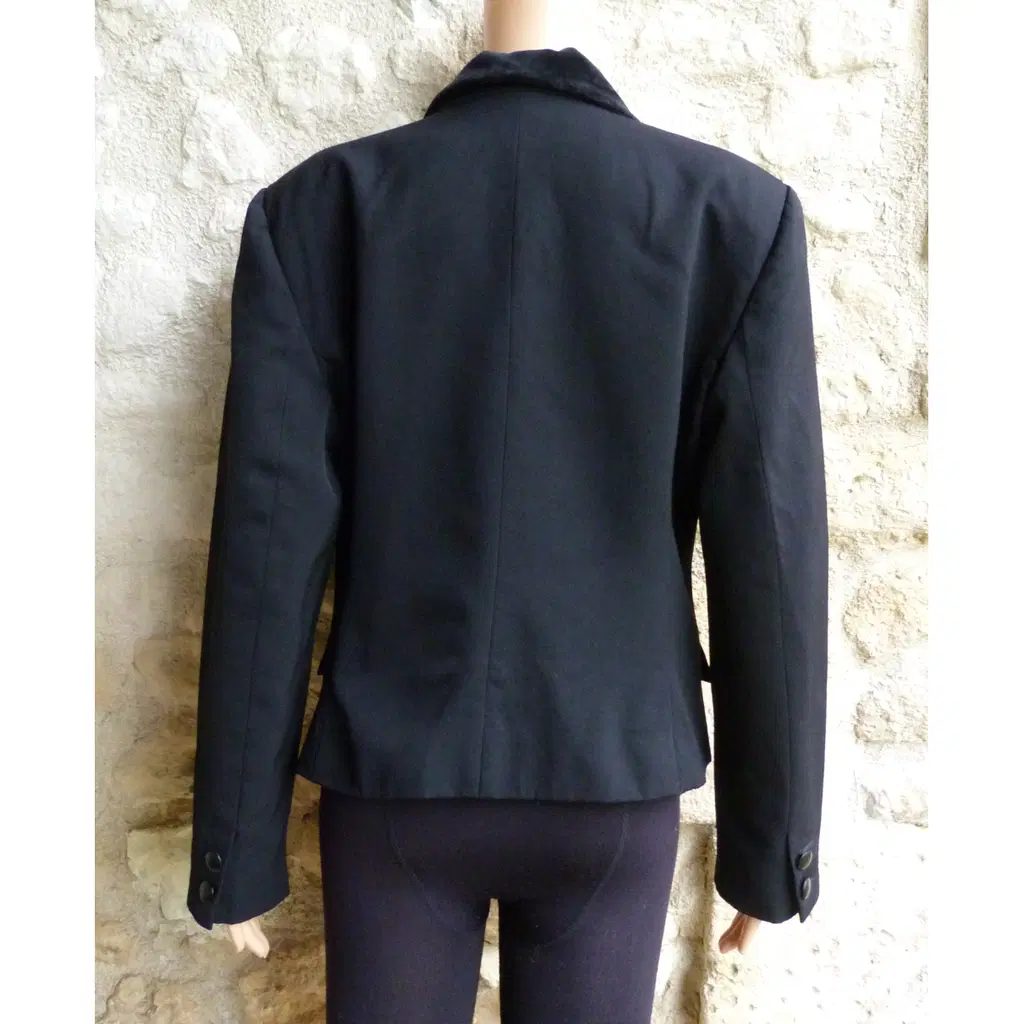 veste courte vintage 80s Christian Dior en laine et col velours 38/40