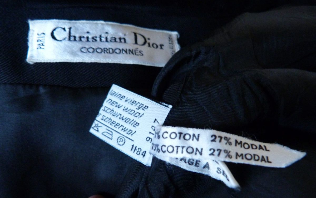 veste courte vintage 80s Christian Dior en laine et col velours 38/40