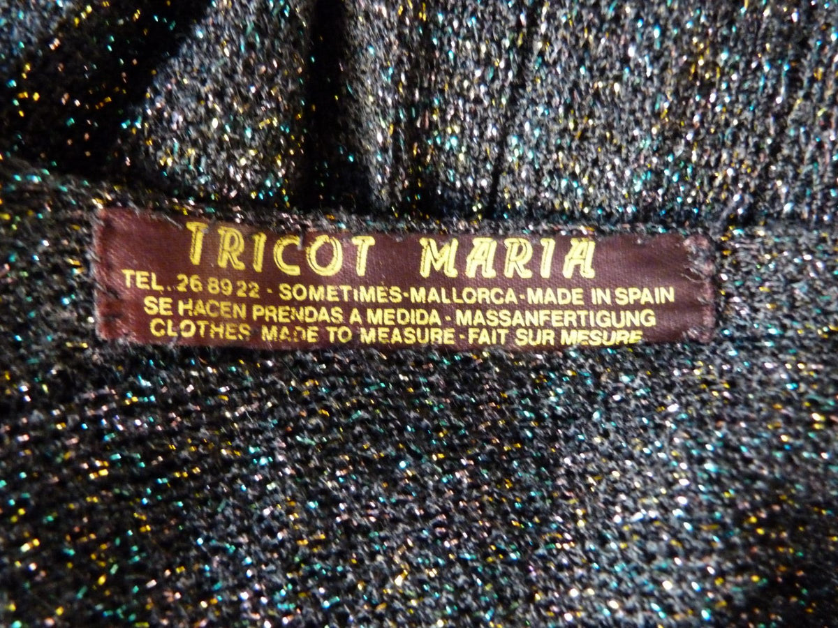 robe midi vintage 70s plissée lurex lainage – Tricot Maria Majorque 36/38