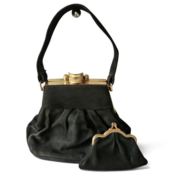 mini sac à main de soirée vintage art déco années 30/40 porte monnaie assorti