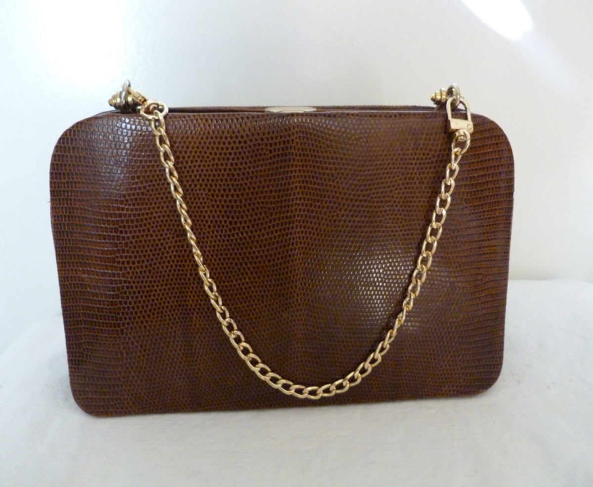 années 50/60 sac cuir Lézard France