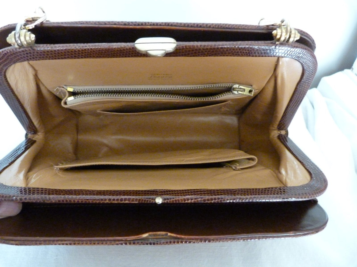 années 50/60 sac cuir Lézard France