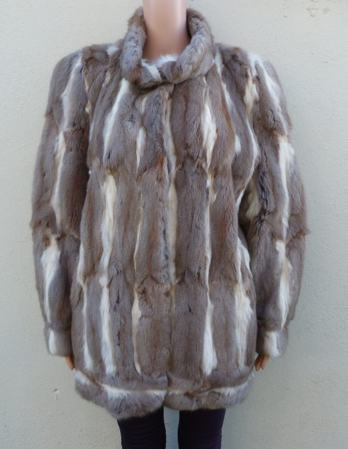 Manteau court vintage 70s en véritable fourrure de lapin - LAVERRÉ