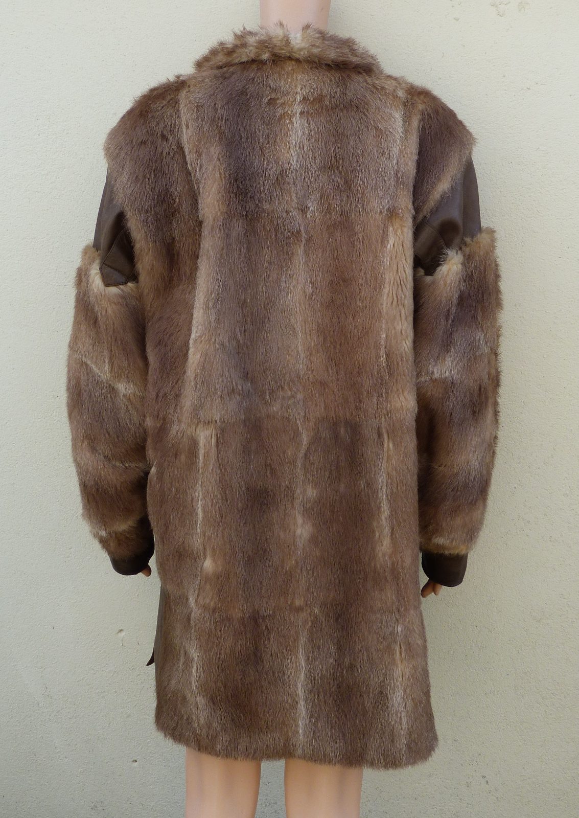 Manteau 3/4 vintage 80s fourrure de renard et cuir - Richard Stenker