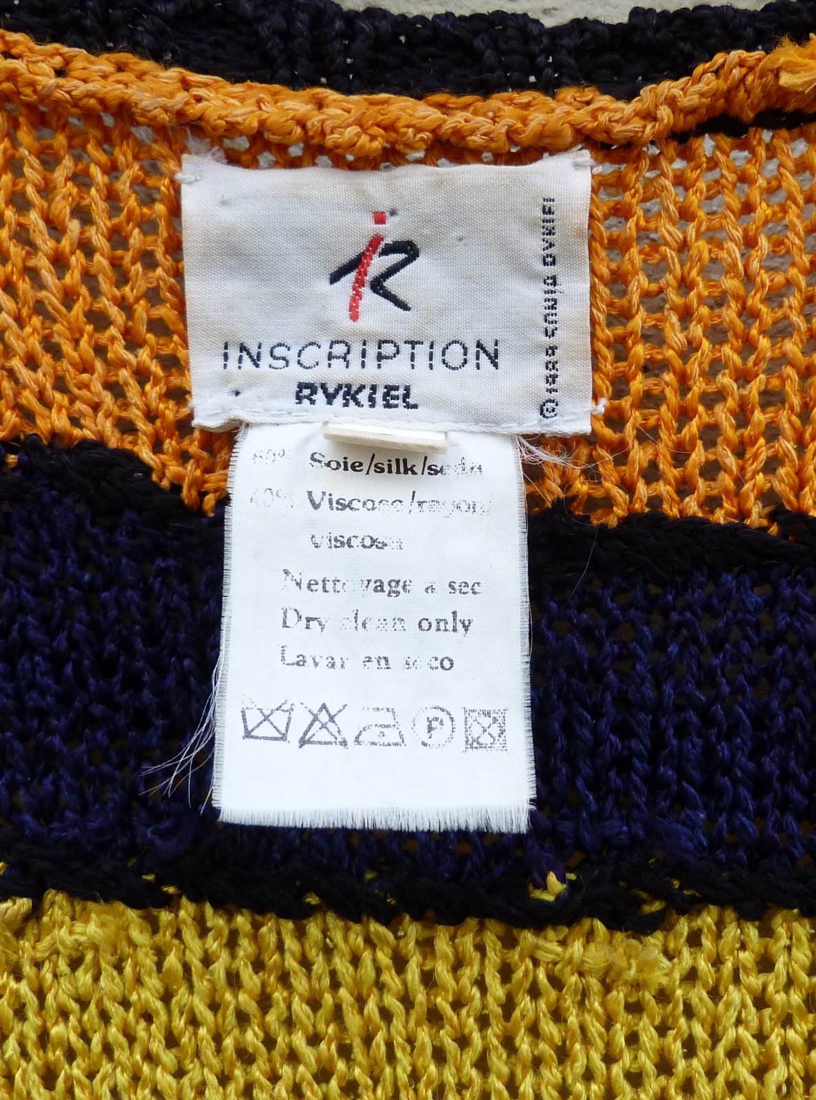 Rare gilet long vintage 1989 soie sonia rykiel style tricot main 38/40