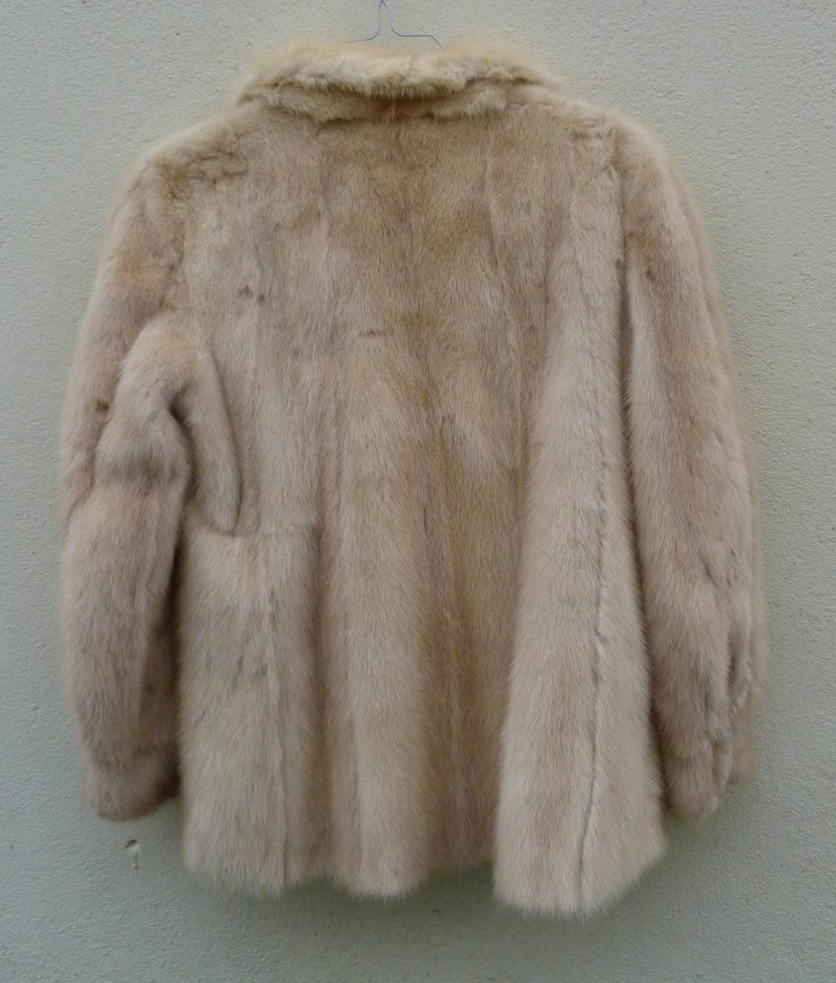 Veste en vison véritable pleine peau écru / pastel vintage 70s tS