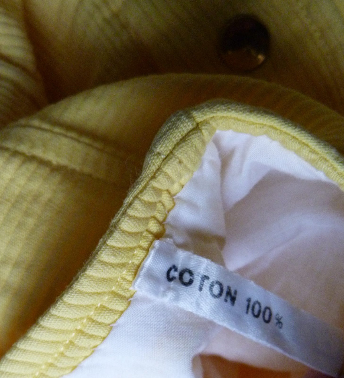 robe vintage Courrèges ligne hyperbole années 70 jaune 32/34 maxi