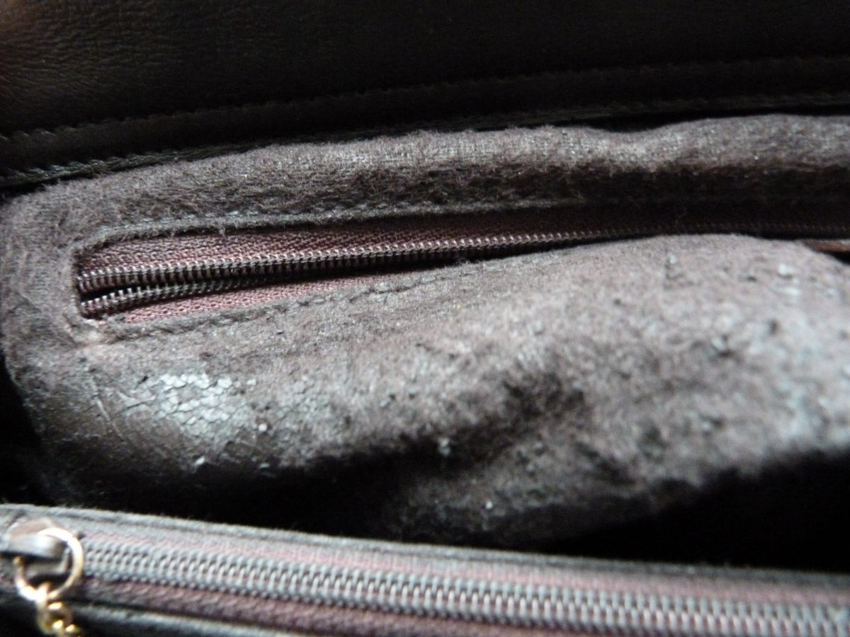 grand sac vintage 90 Gucci bamboo 2 way en cuir marron
