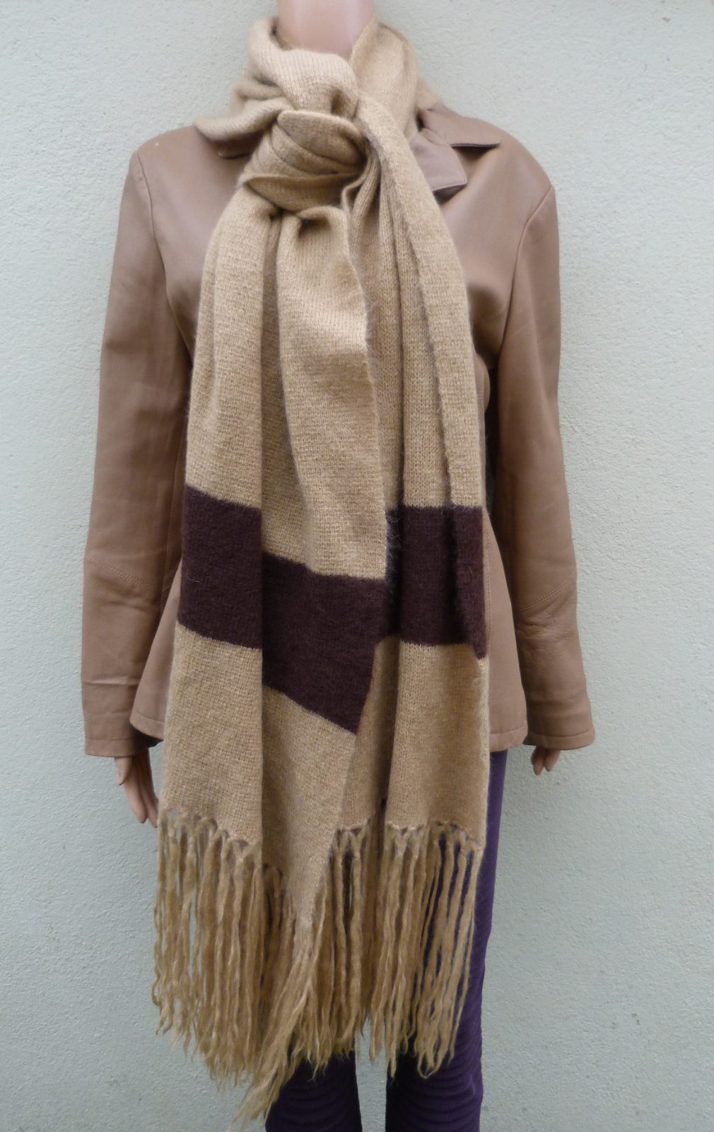 châle étole vintage 1978/88 Christian Dior style Bohème alpaga & cachemire