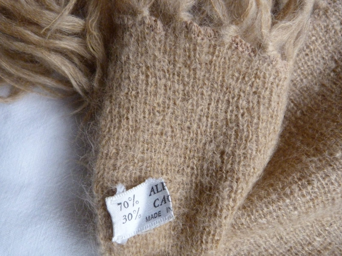 châle étole vintage 1978/88 Christian Dior style Bohème alpaga & cachemire