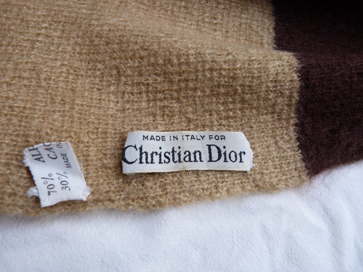 châle étole vintage 1978/88 Christian Dior style Bohème alpaga & cachemire