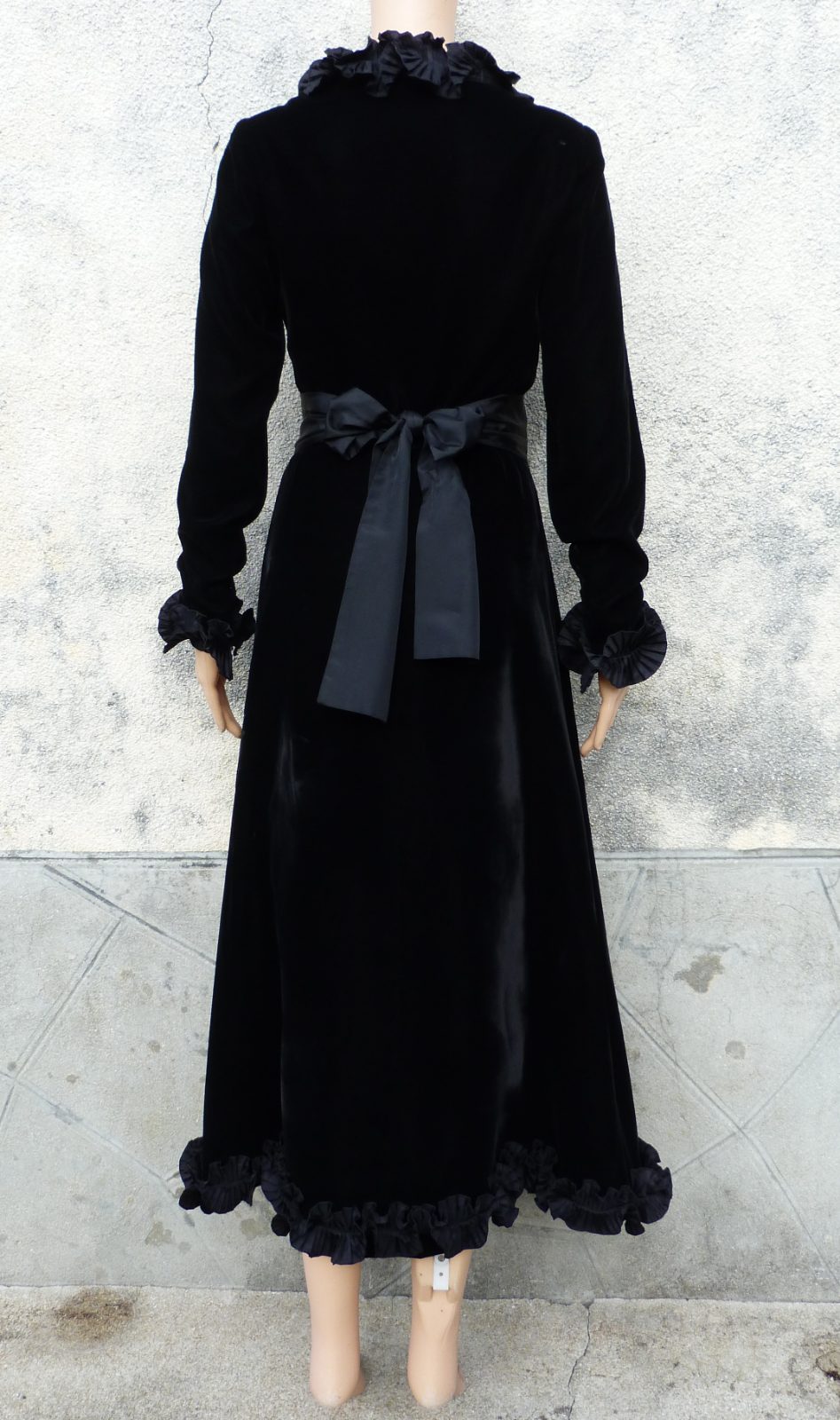 Robe longue Yves Saint Laurent Rive Gauche 1978 velours & volants 36/38