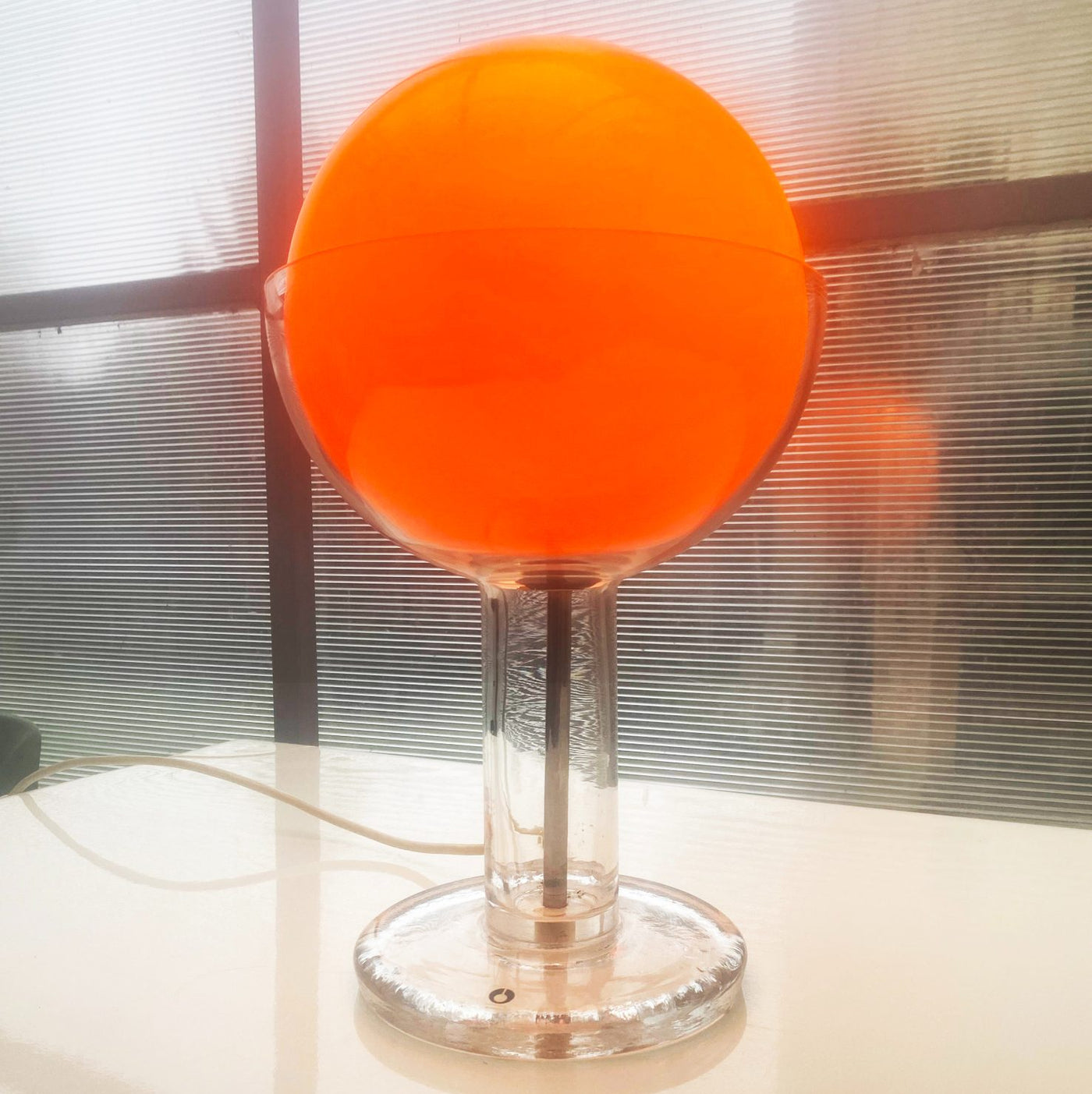 Rare lampe en verre d’art suédois, d’Eva Englund pour Pukeberg années 70