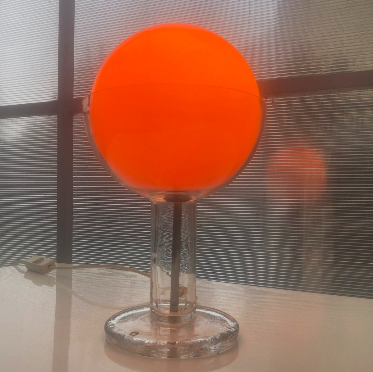 Rare lampe en verre d’art suédois, d’Eva Englund pour Pukeberg années 70