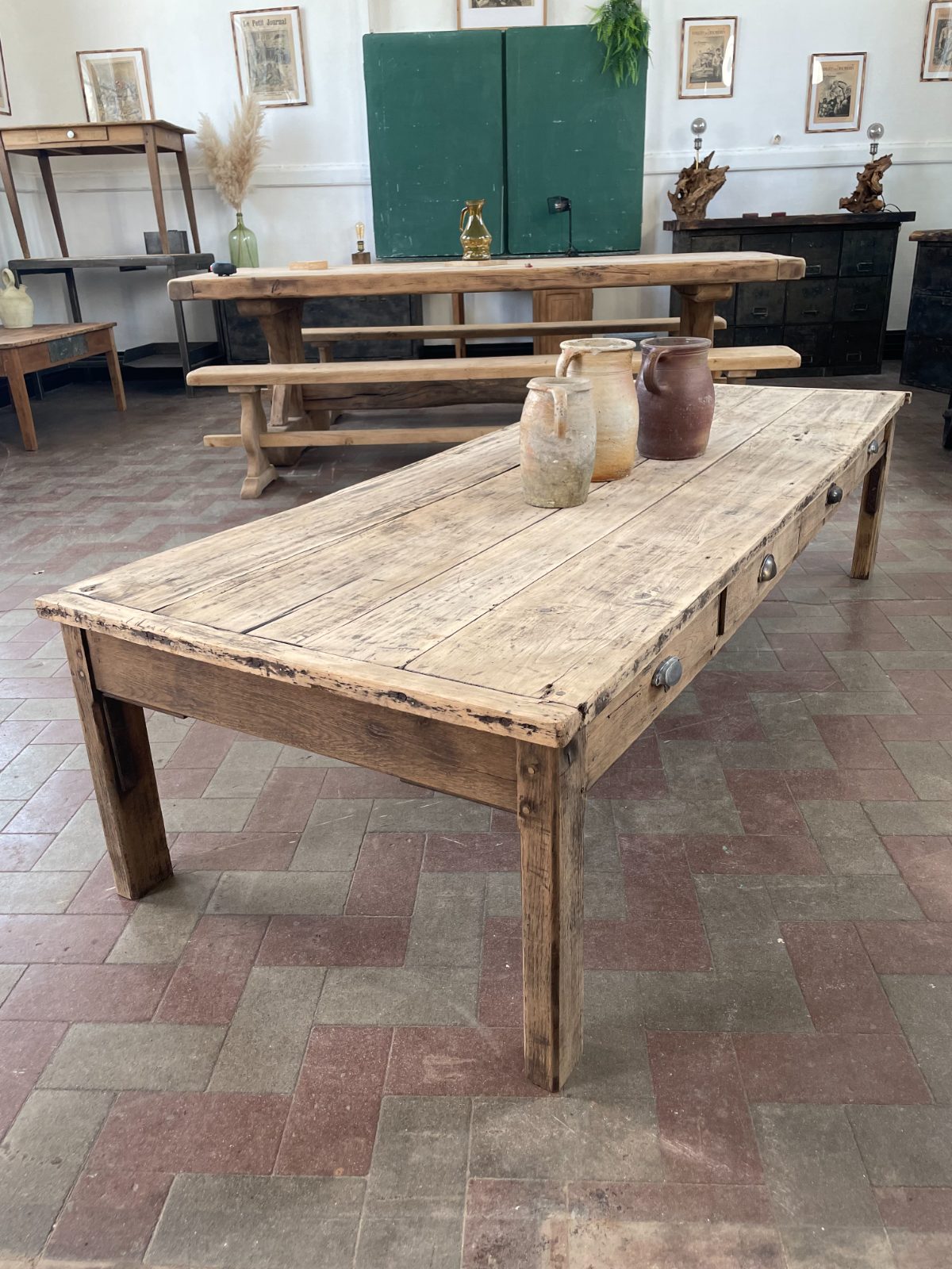 TABLE BASSE DE FERME 8 TIROIRS