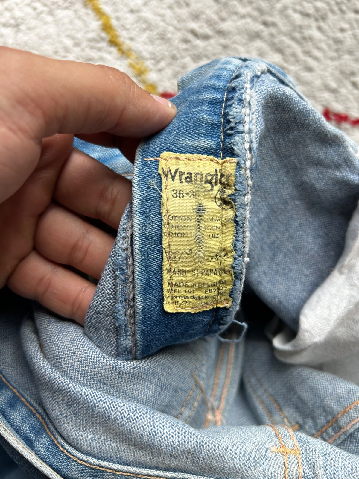 Jean Wrangler Vintage 1977 Made in Belgium – Released Hem Rétro 70s