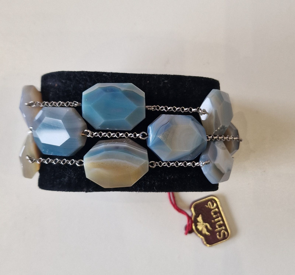 Bracelet Manchette 3 Rangs SHINÉ GIOIELLI – Argent 925 & Agates Naturelles