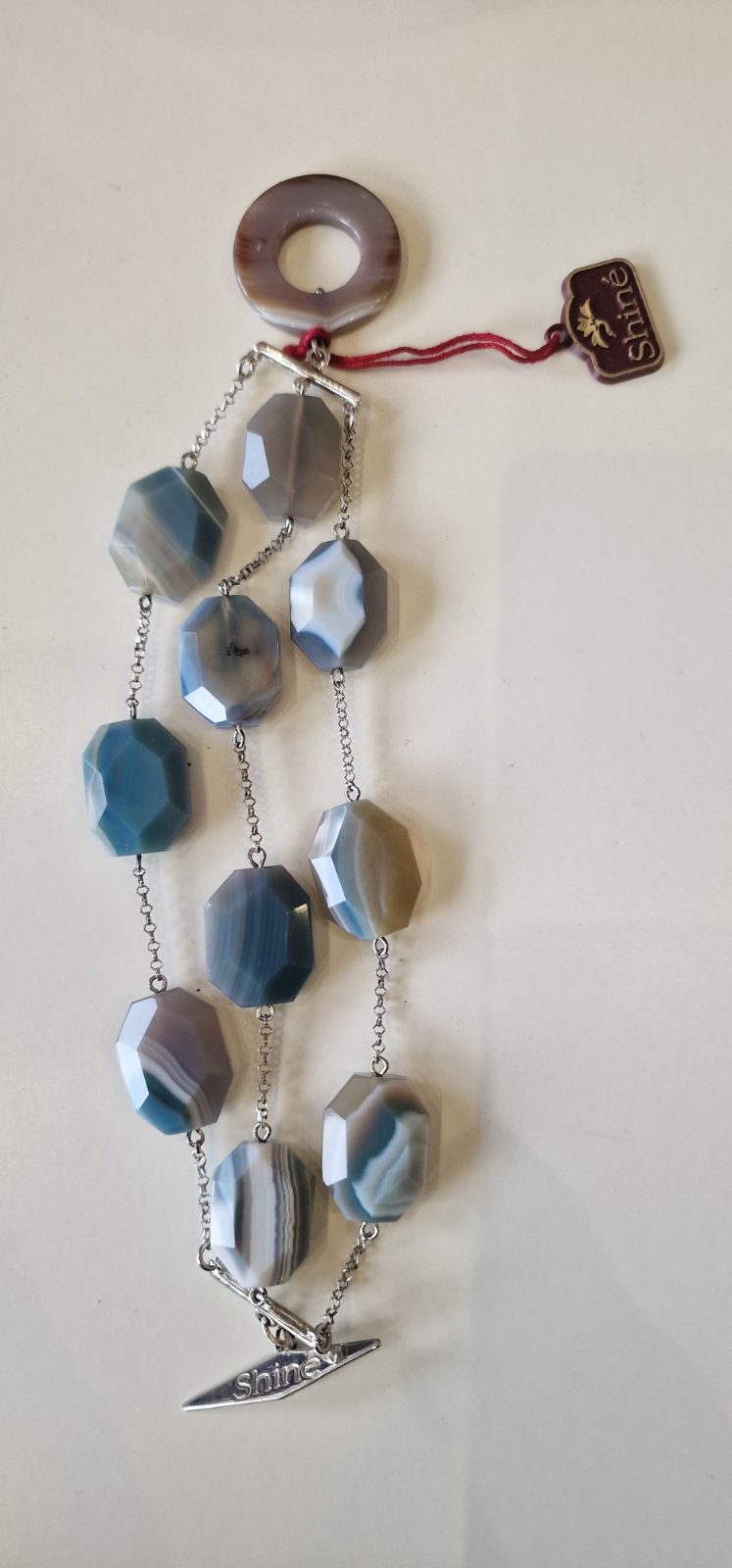 Bracelet Manchette 3 Rangs SHINÉ GIOIELLI – Argent 925 & Agates Naturelles