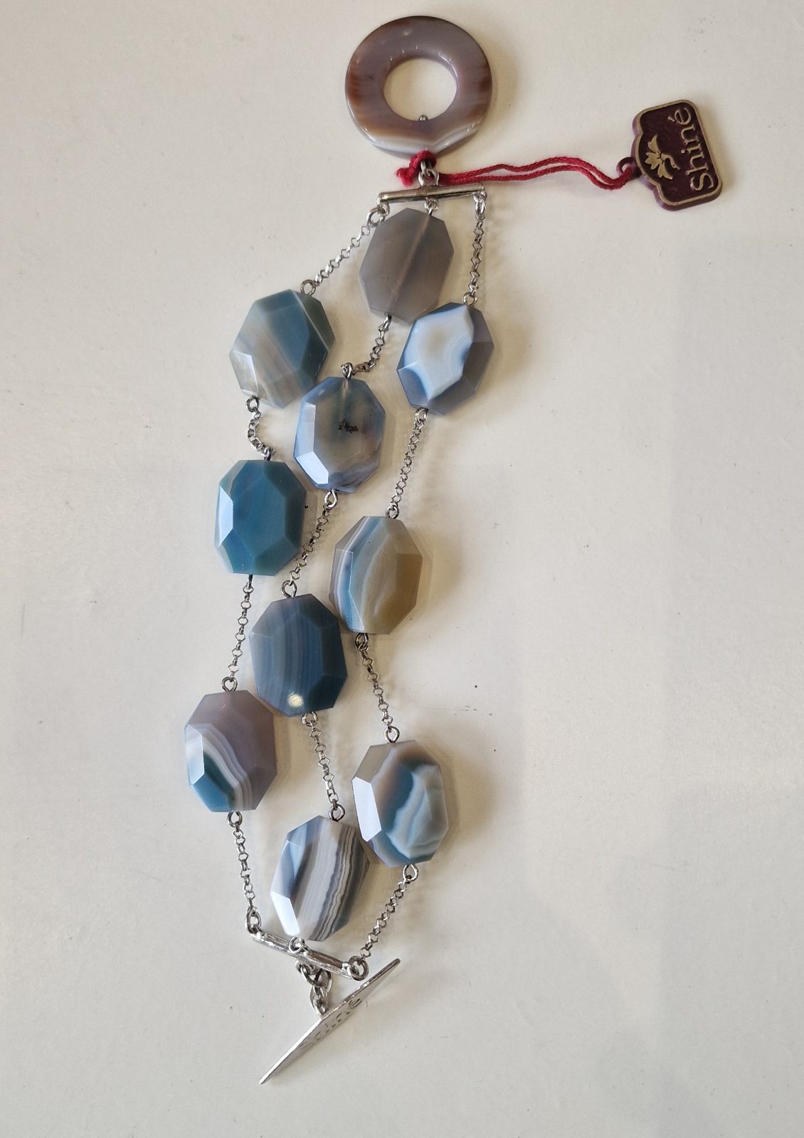Bracelet Manchette 3 Rangs SHINÉ GIOIELLI – Argent 925 & Agates Naturelles
