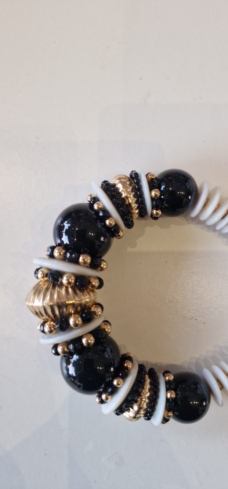 Bracelet Créateur en Pierres Naturelles – Onyx Noir, Agate & Nacre Blanche