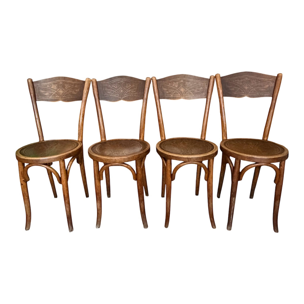 Ensemble de 4 chaises vintage W. Baumann & Cie