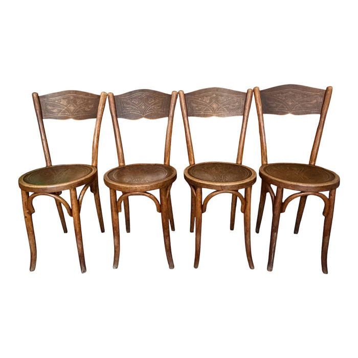 Ensemble de 4 chaises vintage W. Baumann & Cie